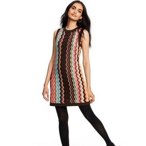Zig Zag Crewneck Sweater Dress